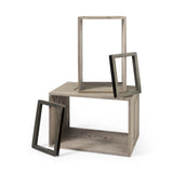 Mercana Simul (Set of 2) Light Brown Wood Modular Shelving Unit