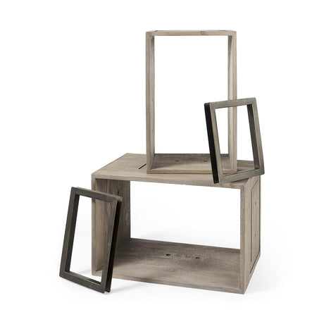 Mercana Simul (Set of 2) Light Brown Wood Modular Shelving Unit