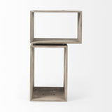 Mercana Simul (Set of 2) Light Brown Wood Modular Shelving Unit
