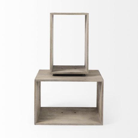 Mercana Simul (Set of 2) Light Brown Wood Modular Shelving Unit