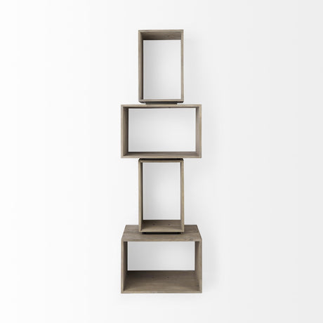 Mercana Simul (Set of 2) Light Brown Wood Modular Shelving Unit