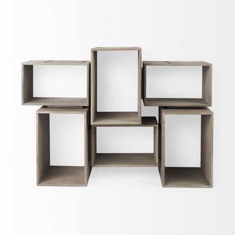 Mercana Simul (Set of 2) Light Brown Wood Modular Shelving Unit