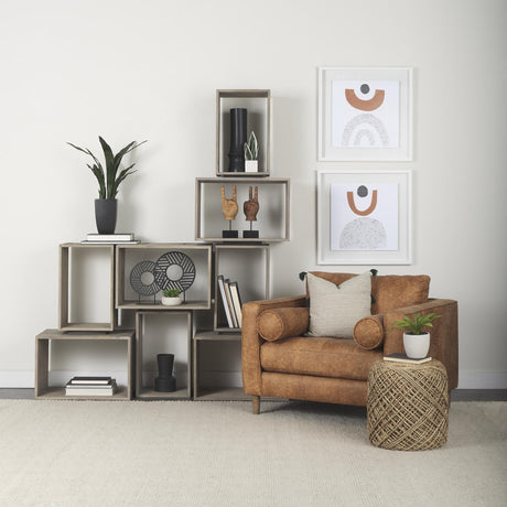 Mercana Simul (Set of 2) Light Brown Wood Modular Shelving Unit