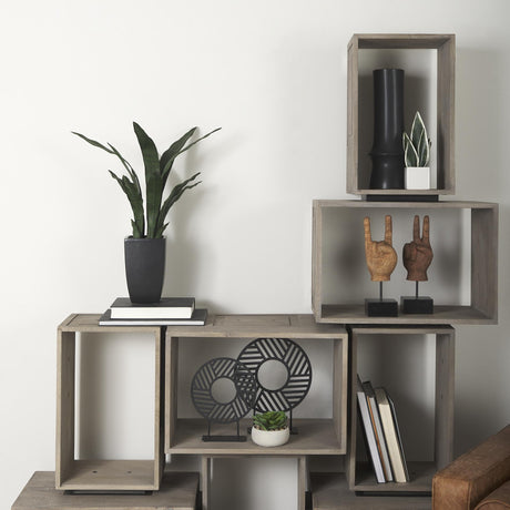 Mercana Simul (Set of 2) Light Brown Wood Modular Shelving Unit