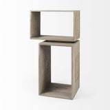Mercana Simul (Set of 2) Light Brown Wood Modular Shelving Unit