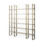 Mercana Taunton 80L x 10.5W x 90H Light Brown Wood W/ Gold Metal Frame 6 Tier Shelving Unit