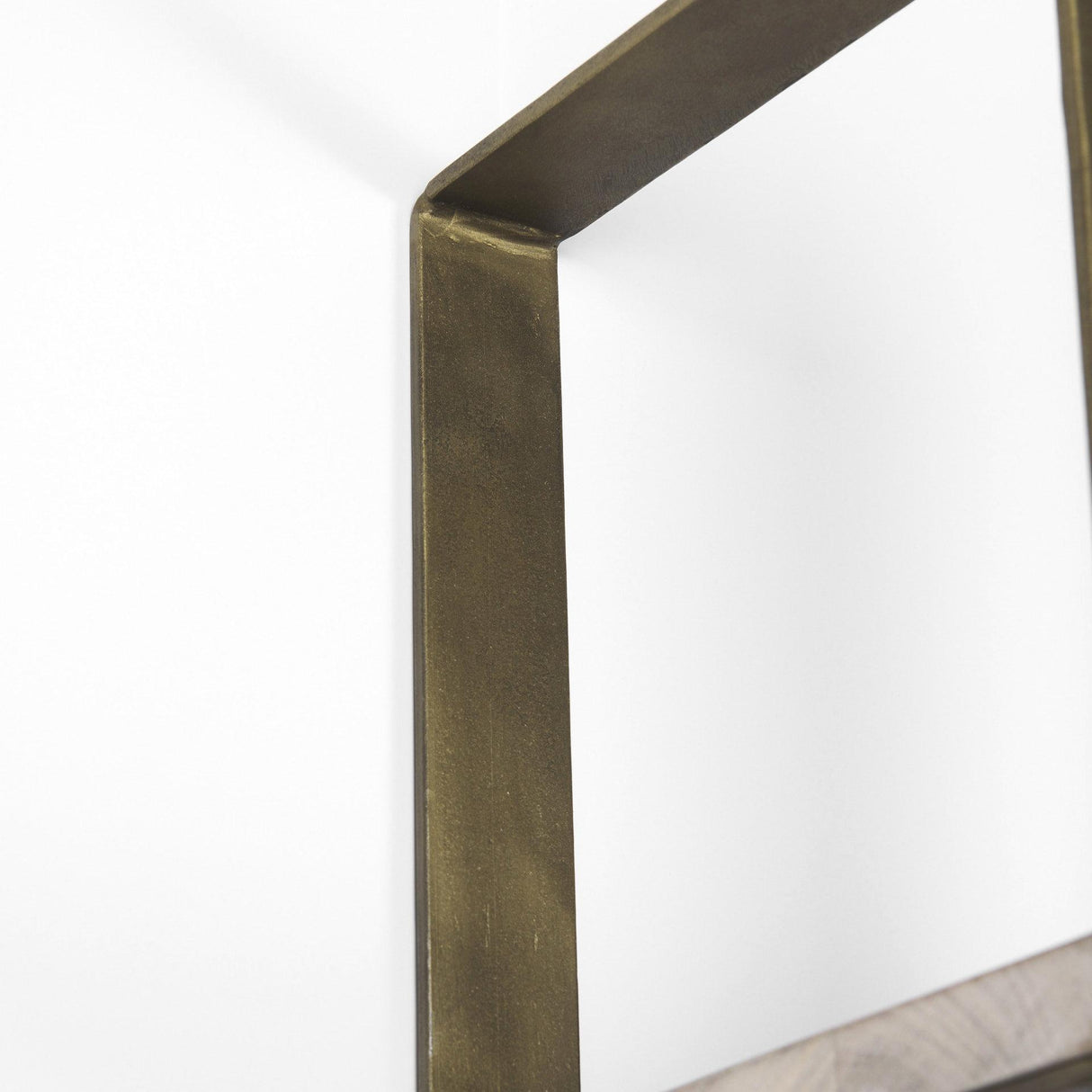 Mercana Taunton 80L x 10.5W x 90H Light Brown Wood W/ Gold Metal Frame 6 Tier Shelving Unit