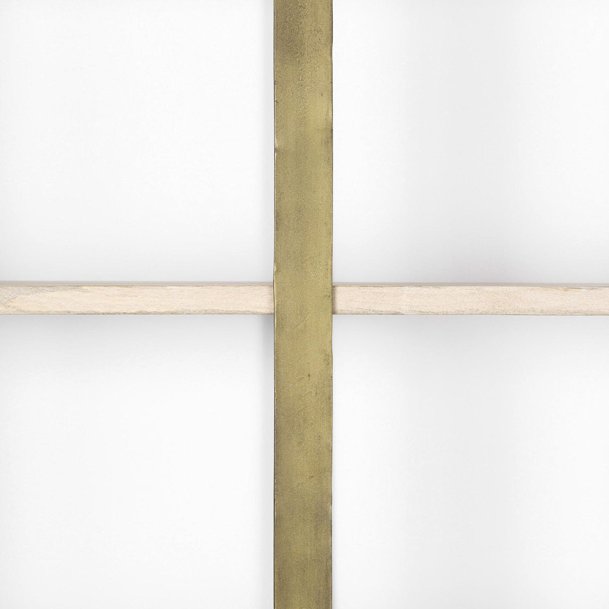 Mercana Taunton 80L x 10.5W x 90H Light Brown Wood W/ Gold Metal Frame 6 Tier Shelving Unit