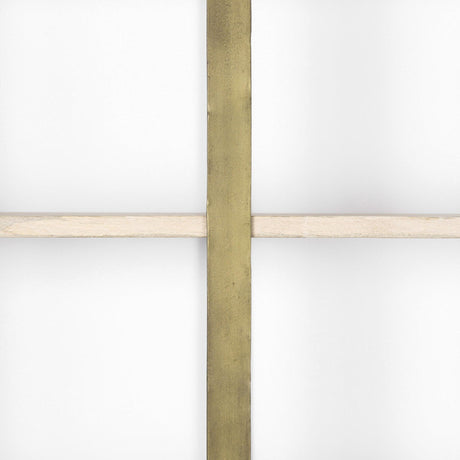 Mercana Taunton 80L x 10.5W x 90H Light Brown Wood W/ Gold Metal Frame 6 Tier Shelving Unit