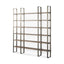Mercana Taunton 80L x 10.5W x 90H Medium Brown Wood W/ Antique Nickel Metal Frame 6 Tier Shelving Unit