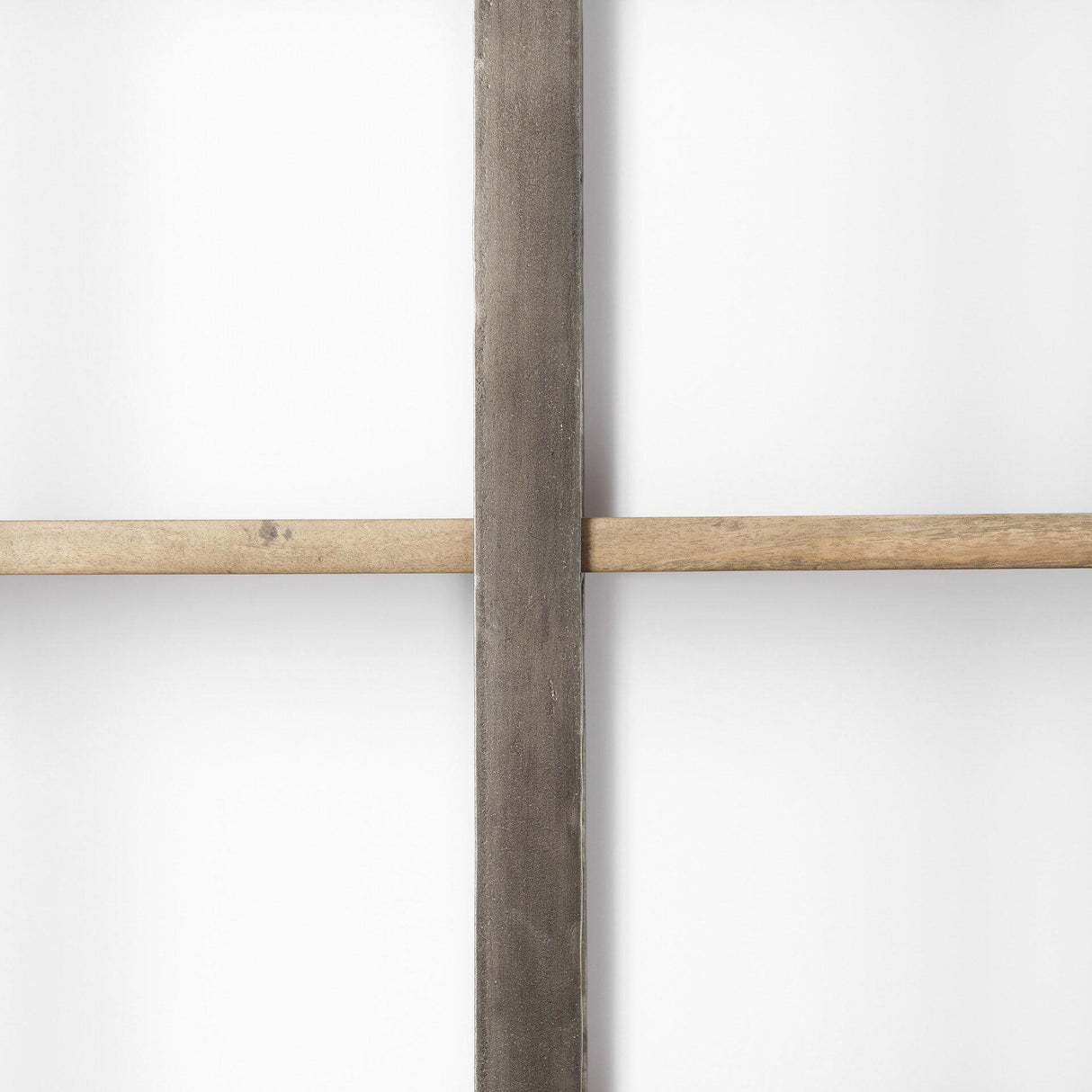 Mercana Taunton 80L x 10.5W x 90H Medium Brown Wood W/ Antique Nickel Metal Frame 6 Tier Shelving Unit