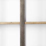 Mercana Taunton 80L x 10.5W x 90H Medium Brown Wood W/ Antique Nickel Metal Frame 6 Tier Shelving Unit