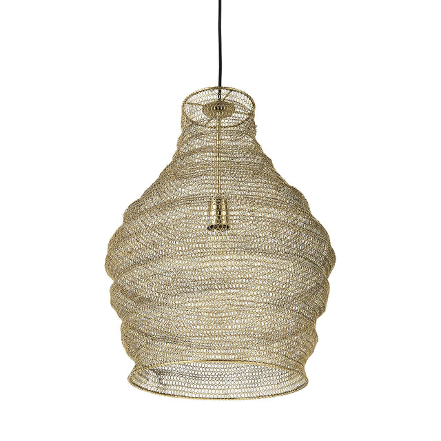 Mercana Halycon 16.0L x 16.0W x 20.0H Gold Mesh and Iron Pendant Light