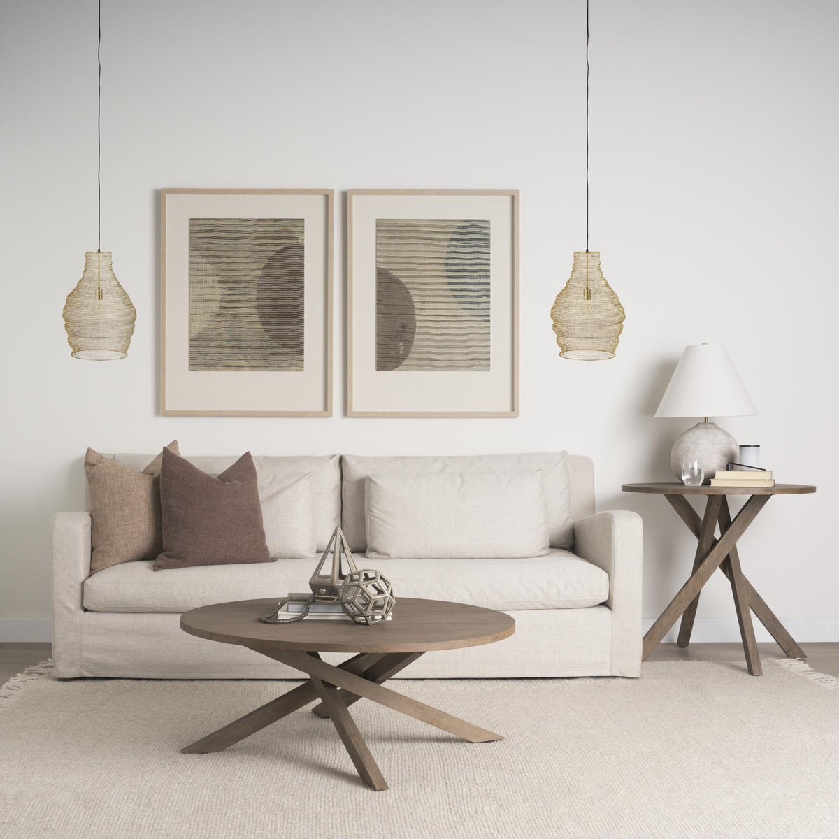 Mercana Halycon 16.0L x 16.0W x 20.0H Gold Mesh and Iron Pendant Light