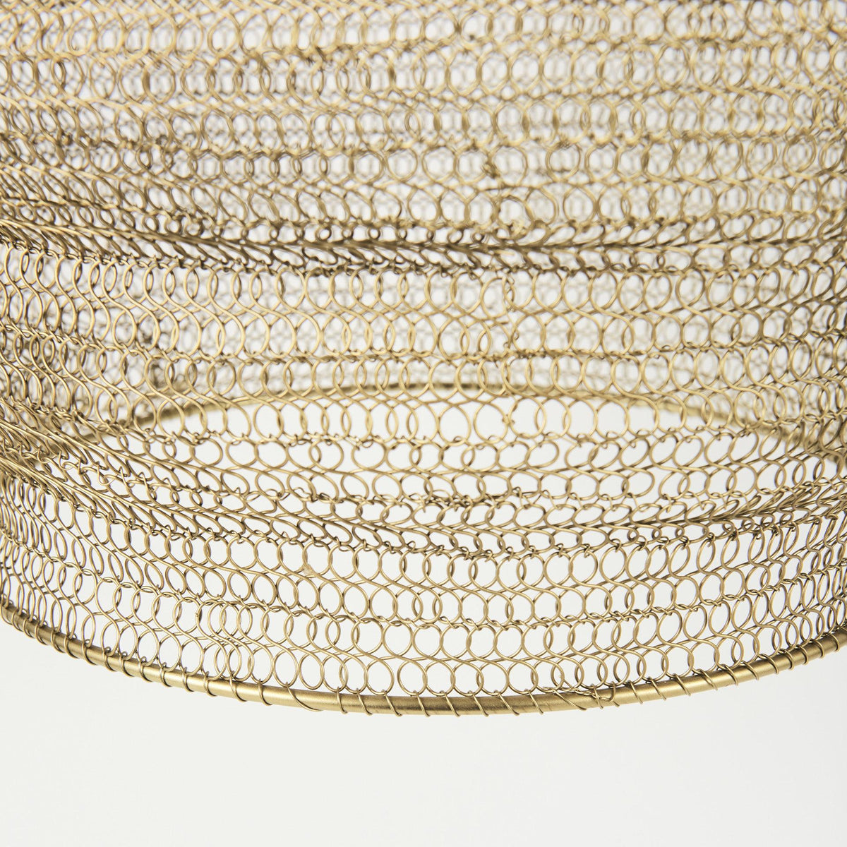 Mercana Halycon 16.0L x 16.0W x 20.0H Gold Mesh and Iron Pendant Light