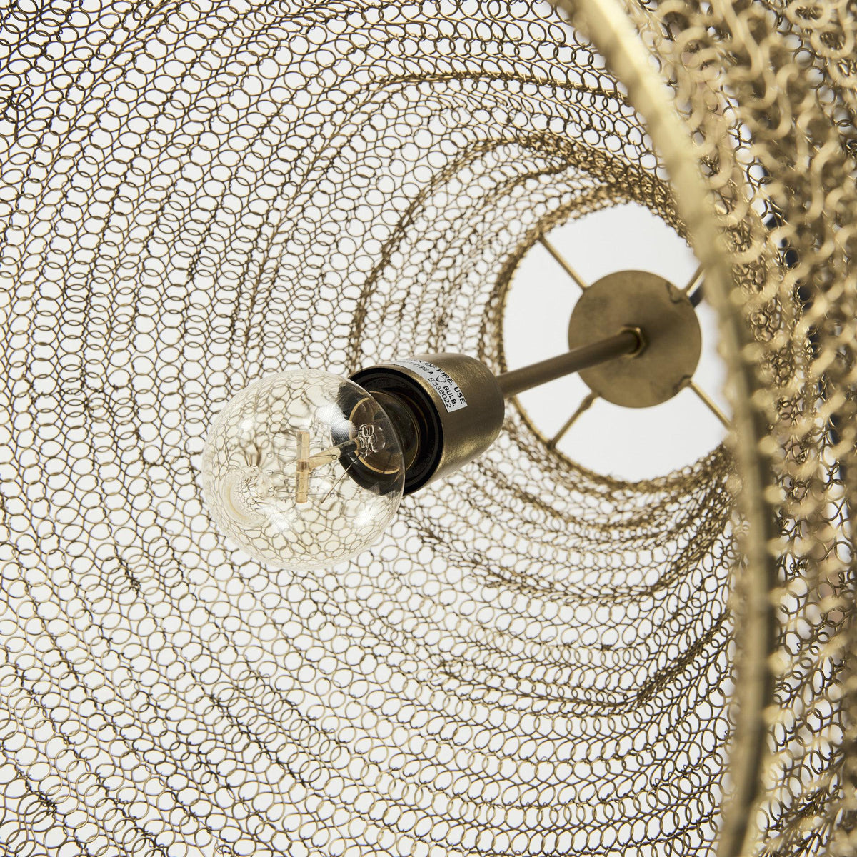 Mercana Halycon 16.0L x 16.0W x 20.0H Gold Mesh and Iron Pendant Light