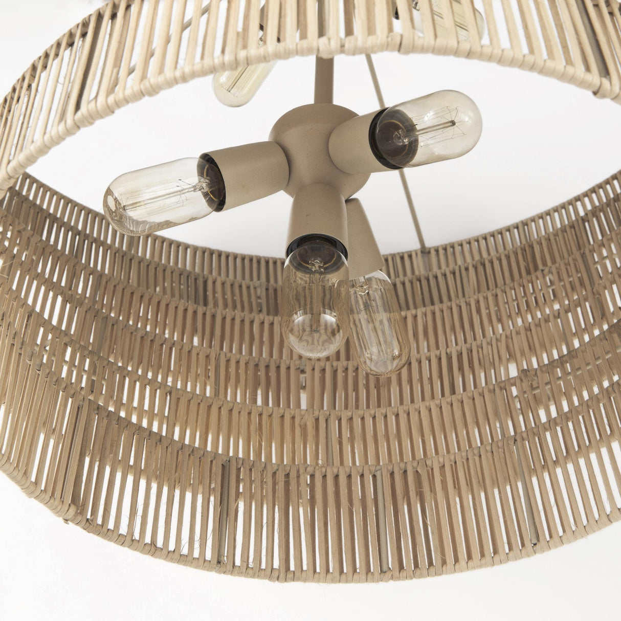 Mercana Marimba 40 L x 40 W x 24 H Natural Cane 6 Tier Chandelier