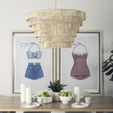 Mercana Marimba 40 L x 40 W x 24 H Natural Cane 6 Tier Chandelier