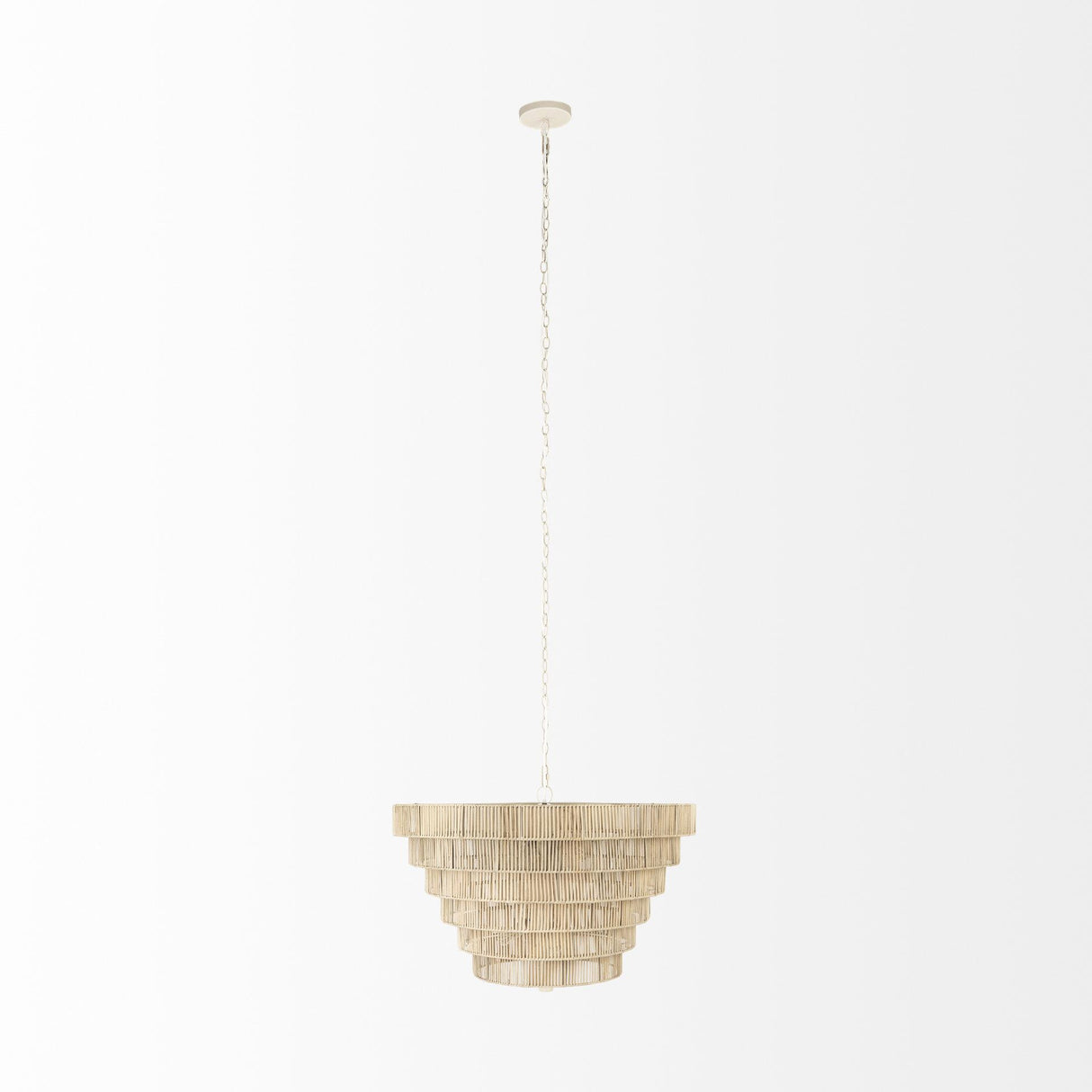 Mercana Marimba 40 L x 40 W x 24 H Natural Cane 6 Tier Chandelier