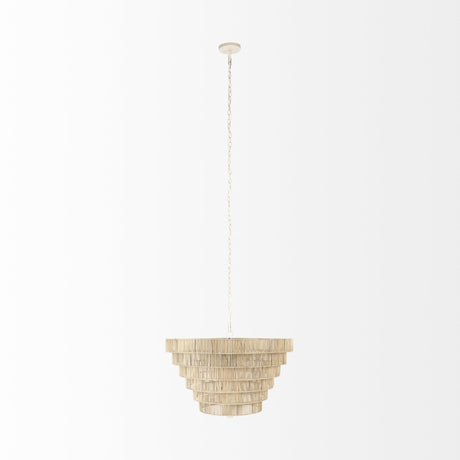 Mercana Marimba 40 L x 40 W x 24 H Natural Cane 6 Tier Chandelier