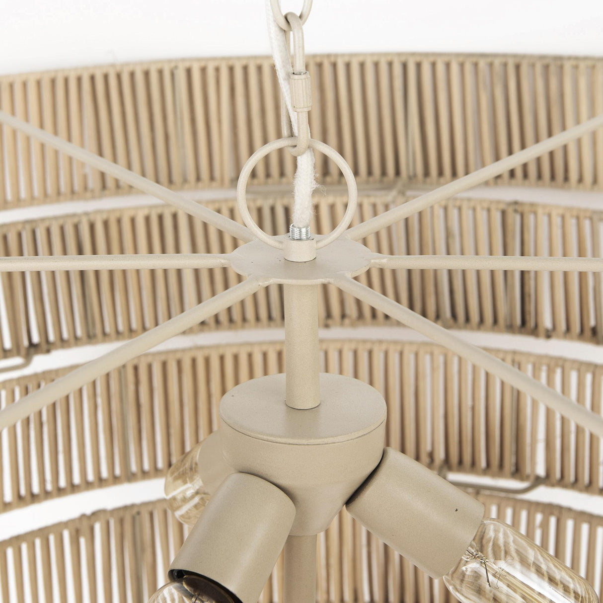 Mercana Marimba 40 L x 40 W x 24 H Natural Cane 6 Tier Chandelier
