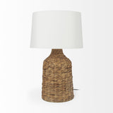 Mercana Campanile 12.0 L x 12.0 W x 18.8 H Brown Wicker Table Lamp