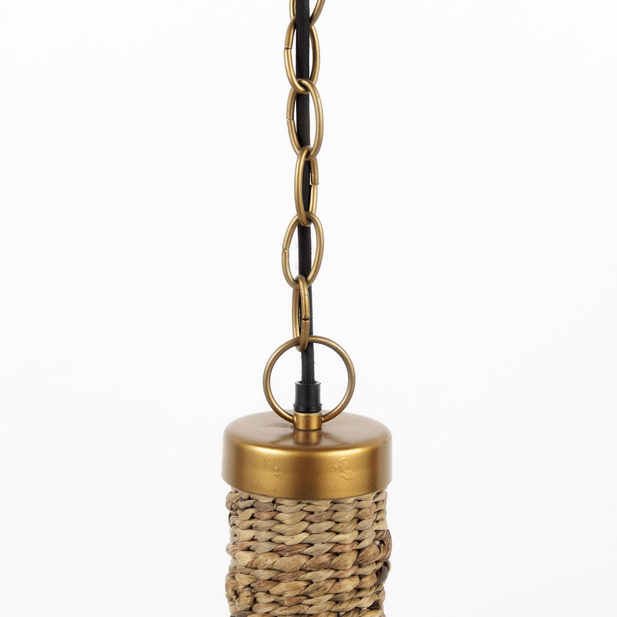 Mercana Campanile 16.0L x 16.0W x 27.0H Brown Whicker Pendant Light