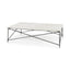 Mercana Lorlei I 53.0 X 35.0 X 15.5 White Marble Top W/ X-Shaped Gray Iron Base Coffee Table