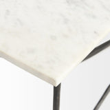 Mercana Lorlei I 53.0 X 35.0 X 15.5 White Marble Top W/ X-Shaped Gray Iron Base Coffee Table