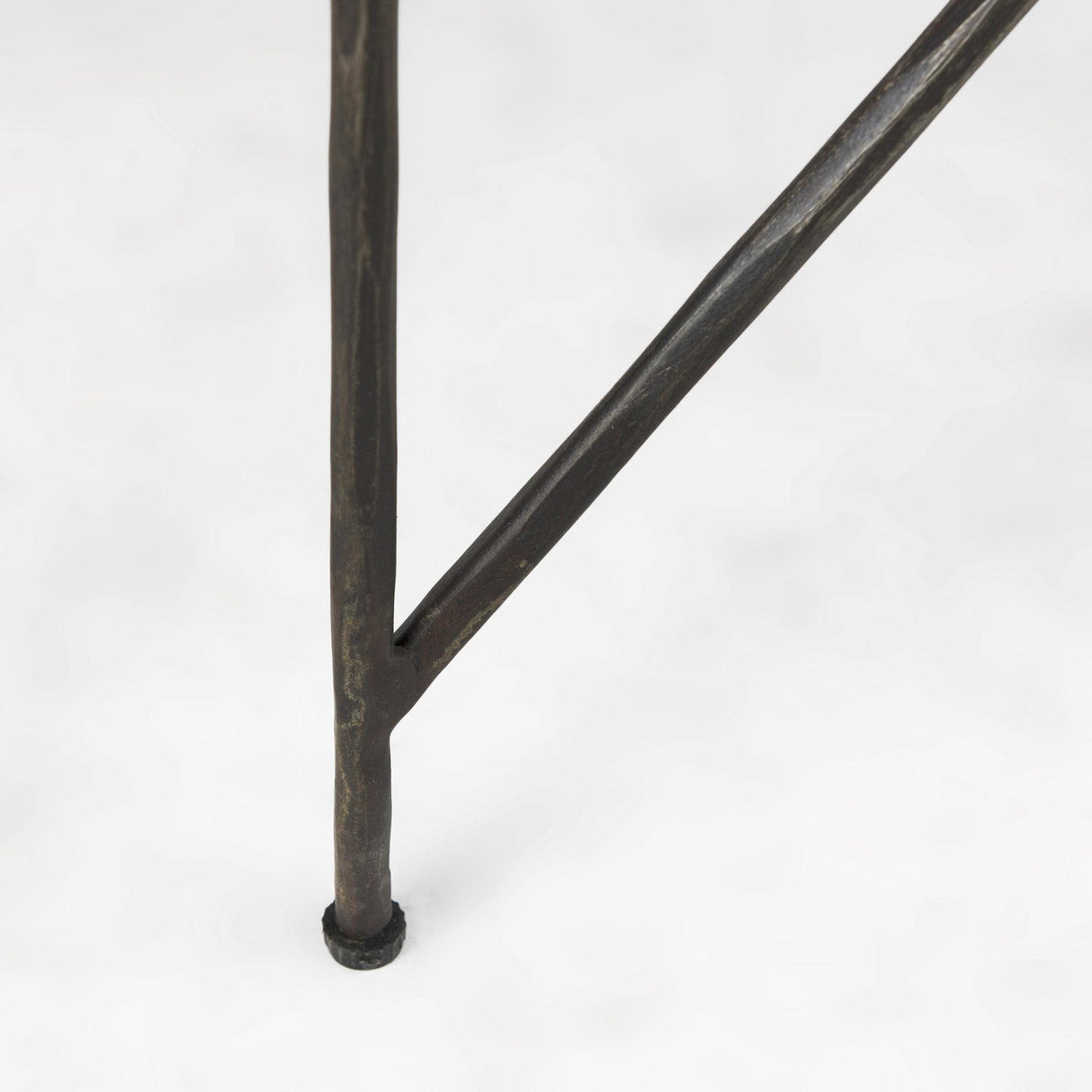 Mercana Lorlei 20.0L x 20.0W x 23.8H White Marble Top W/ Gray Iron Legs End and Side Table