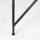 Mercana Lorlei 20.0L x 20.0W x 23.8H White Marble Top W/ Gray Iron Legs End and Side Table