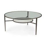 Mercana Felicity 36.0L x 36.0W x 16.0H Marble Top W/Iron Frame Coffee Table