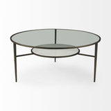 Mercana Felicity 36.0L x 36.0W x 16.0H Marble Top W/Iron Frame Coffee Table