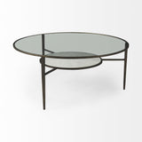 Mercana Felicity 36.0L x 36.0W x 16.0H Marble Top W/Iron Frame Coffee Table