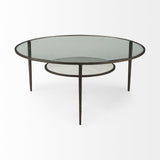 Mercana Felicity 36.0L x 36.0W x 16.0H Marble Top W/Iron Frame Coffee Table
