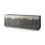Mercana Roxdale 82.0L x 18.0W x 29.0H Acid Wash Metal Sideboard