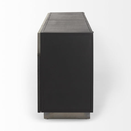 Mercana Roxdale 82.0L x 18.0W x 29.0H Acid Wash Metal Sideboard