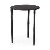 Mercana Timothy 16.0L x 16.0W X 20.0H Ebony Black Iron Side Table