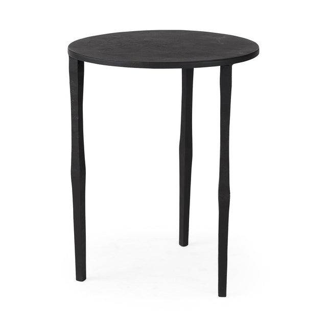 Mercana Timothy 16.0L x 16.0W X 20.0H Ebony Black Iron Side Table