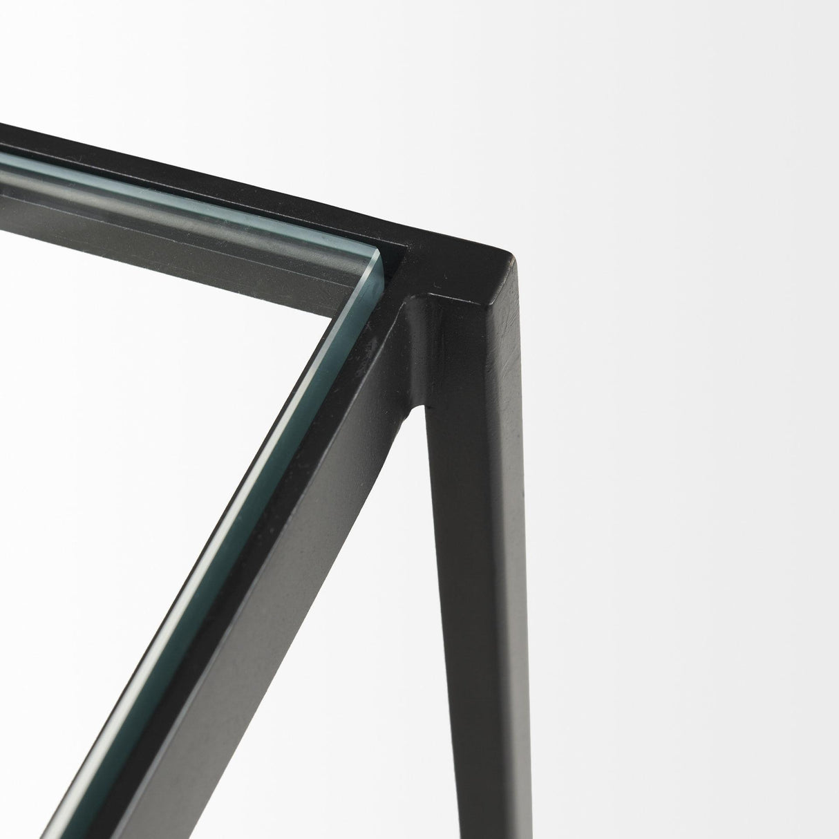 Mercana Roxdale 48.25L X 27.5W X 18.0H Acid Wash Metal Coffee Table W/ Glass Top