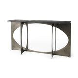 Mercana Reinhold IV Black Marble Top Iron Console Table