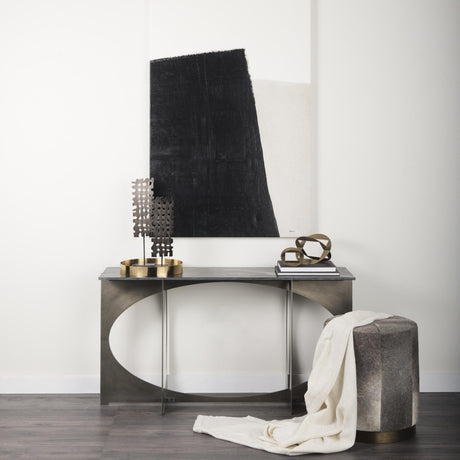 Mercana Reinhold IV Black Marble Top Iron Console Table