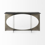 Mercana Reinhold IV Black Marble Top Iron Console Table