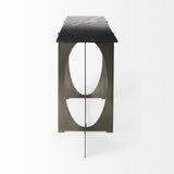 Mercana Reinhold IV Black Marble Top Iron Console Table