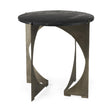 Mercana Reinhold II 21L x 21W x 21H Black Marble Top Iron Side Table