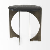 Mercana Reinhold II 21L x 21W x 21H Black Marble Top Iron Side Table