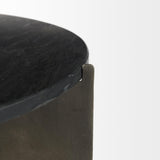 Mercana Reinhold II 21L x 21W x 21H Black Marble Top Iron Side Table