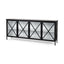Mercana Aurelia 79.0L x 16.0W x 33.0H Black and White Metal Four Door Glass Cabinet