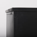 Mercana Aurelia 79.0L x 16.0W x 33.0H Black and White Metal Four Door Glass Cabinet