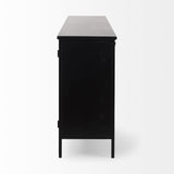 Mercana Aurelia 79.0L x 16.0W x 33.0H Black and White Metal Four Door Glass Cabinet
